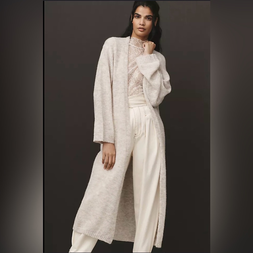 Anthropologie Lightweight Duster Kimono in Light Beige